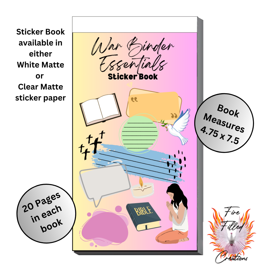 War Binder Essentials Sticker Book – Fire Filled Creations