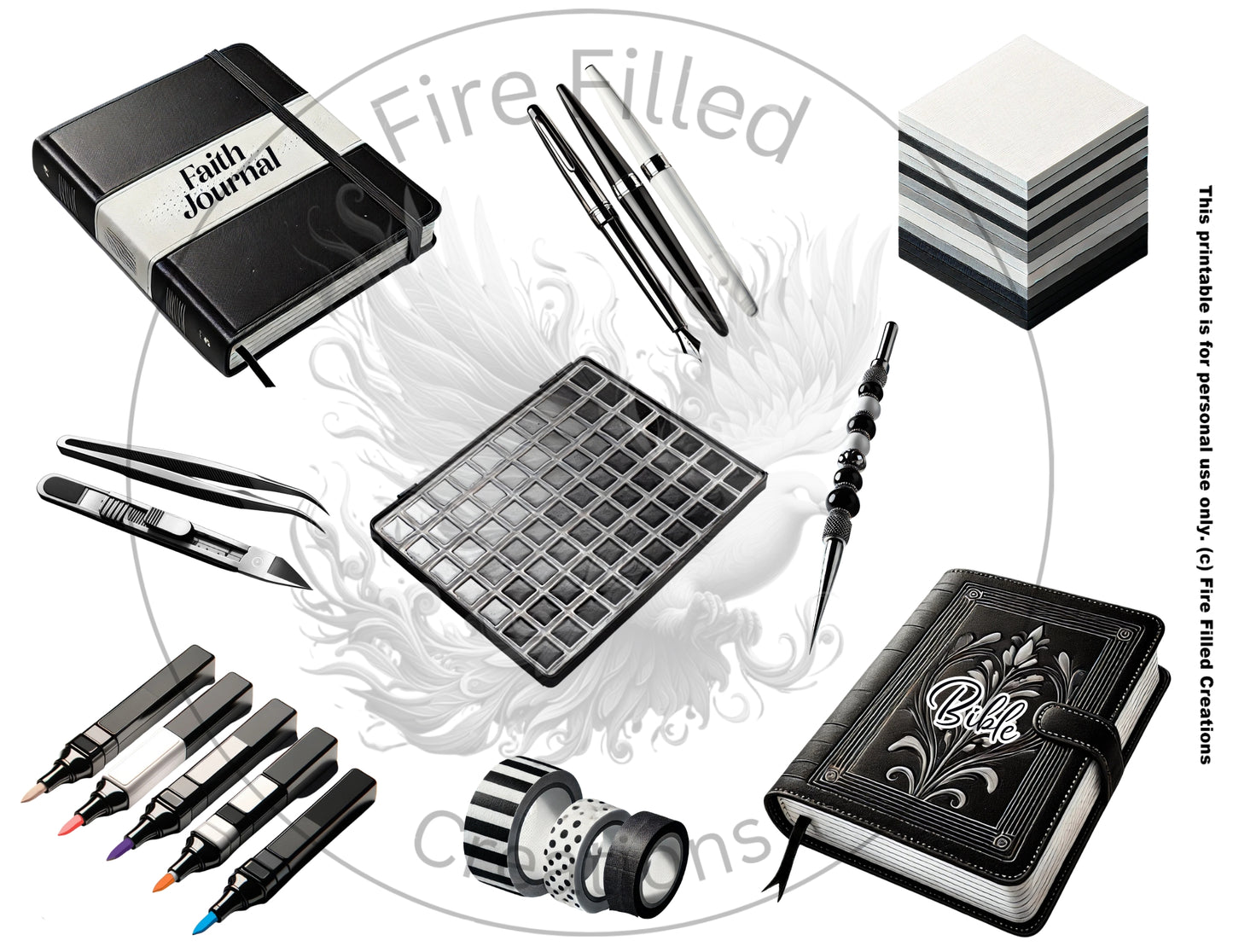 Journaling Elements Sticker Sheets (Printable & Digital)