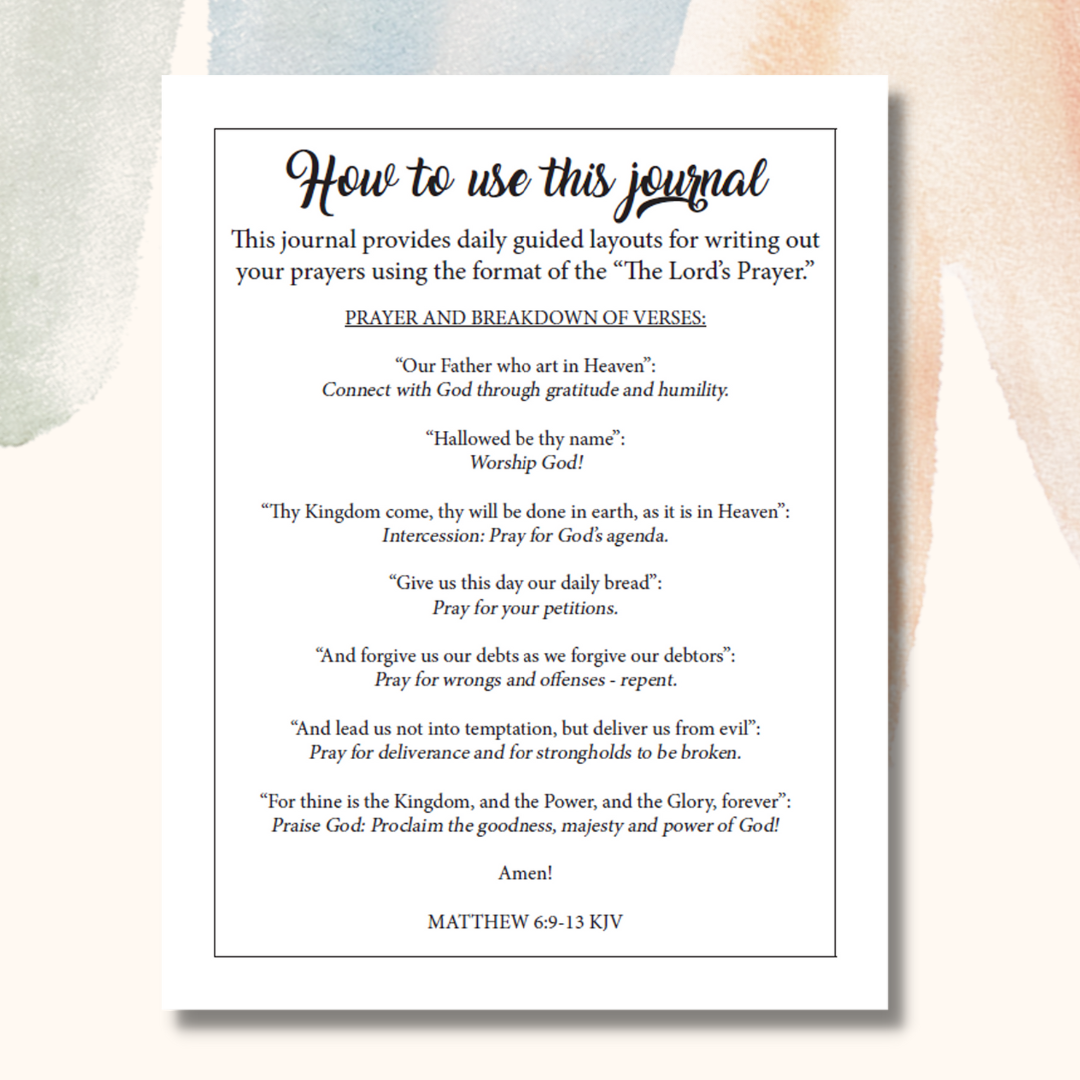 "Pray Like This" - Prayer Journal (Printable)