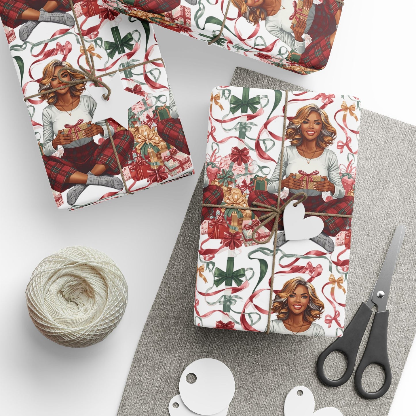 Cheerful Giver Gift Wrapping Paper - Dark Skin