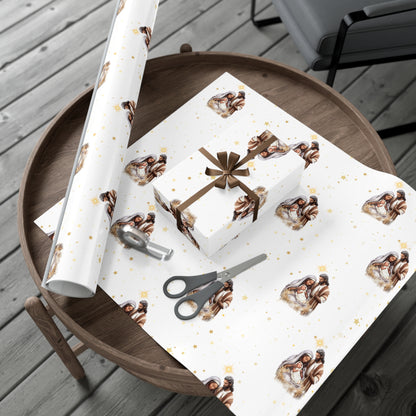 Nativity Gift Wrapping Paper - Dark Skin