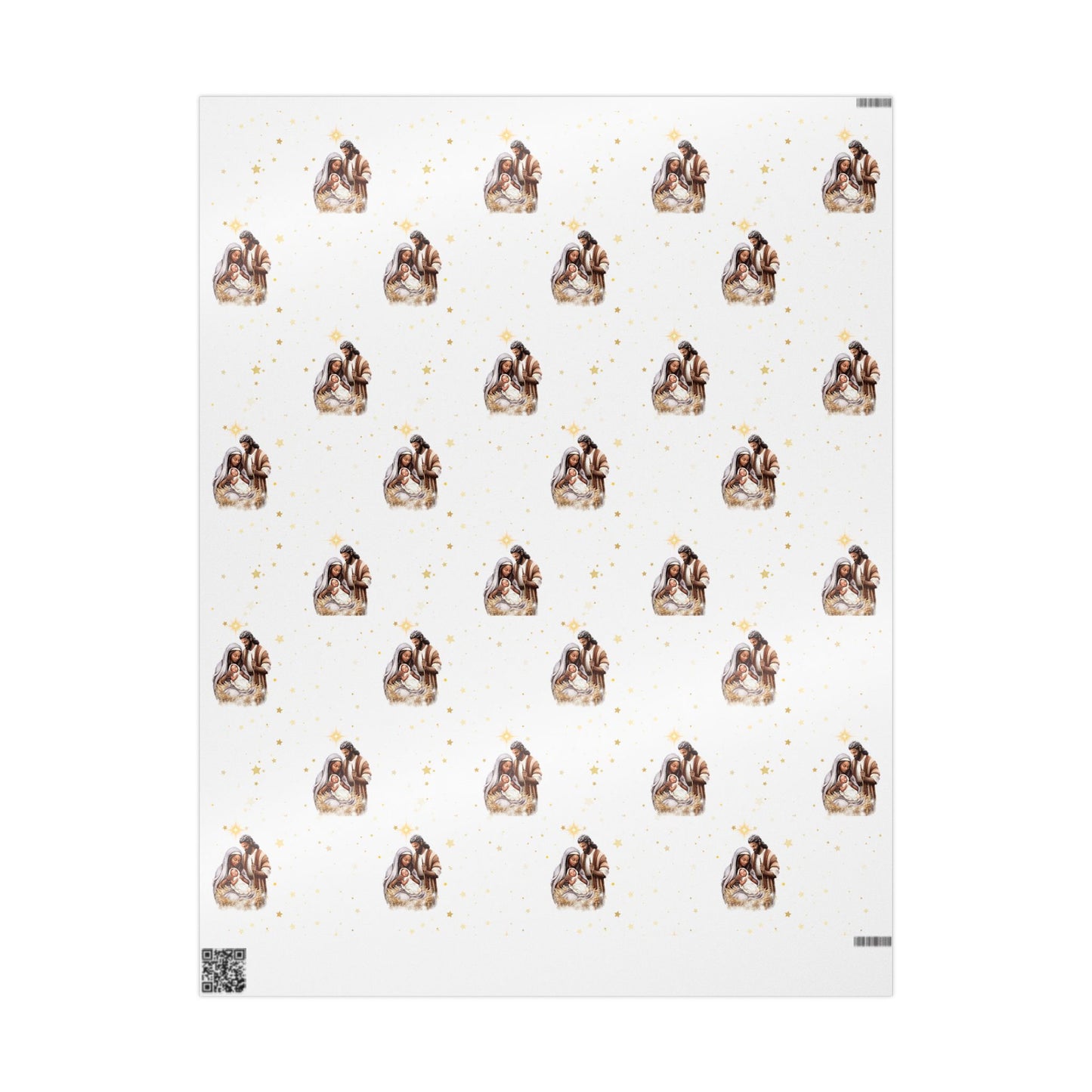 Nativity Gift Wrapping Paper - Dark Skin