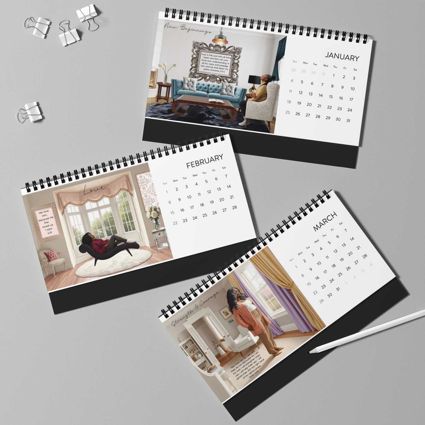 2026 Desktop Calendar - Dark Skin