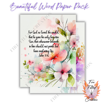 Beautiful Word Paper Pack (Printable)