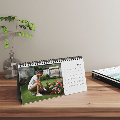 2025 Desktop Calendar - Fair Skin