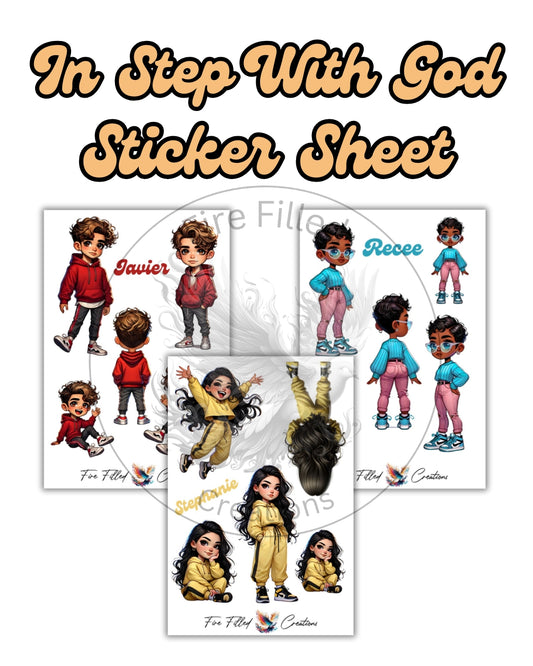 In Step With God Characters - Sticker Sheet