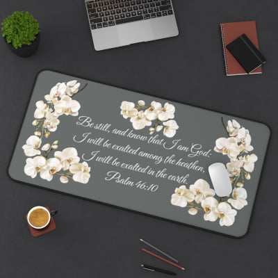 Psalm 46:10 - Floral Scripture Desk Mat