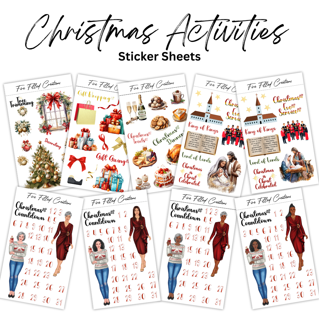 Christmas Activities Sticker Sheets – Fire Filled Creations