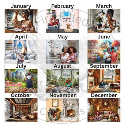 2026 Desktop Calendar - Dark Skin