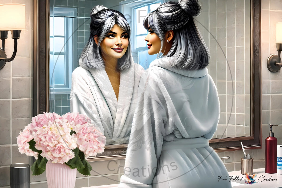 Bathroom Wall Print (Fair Skin) - Unframed