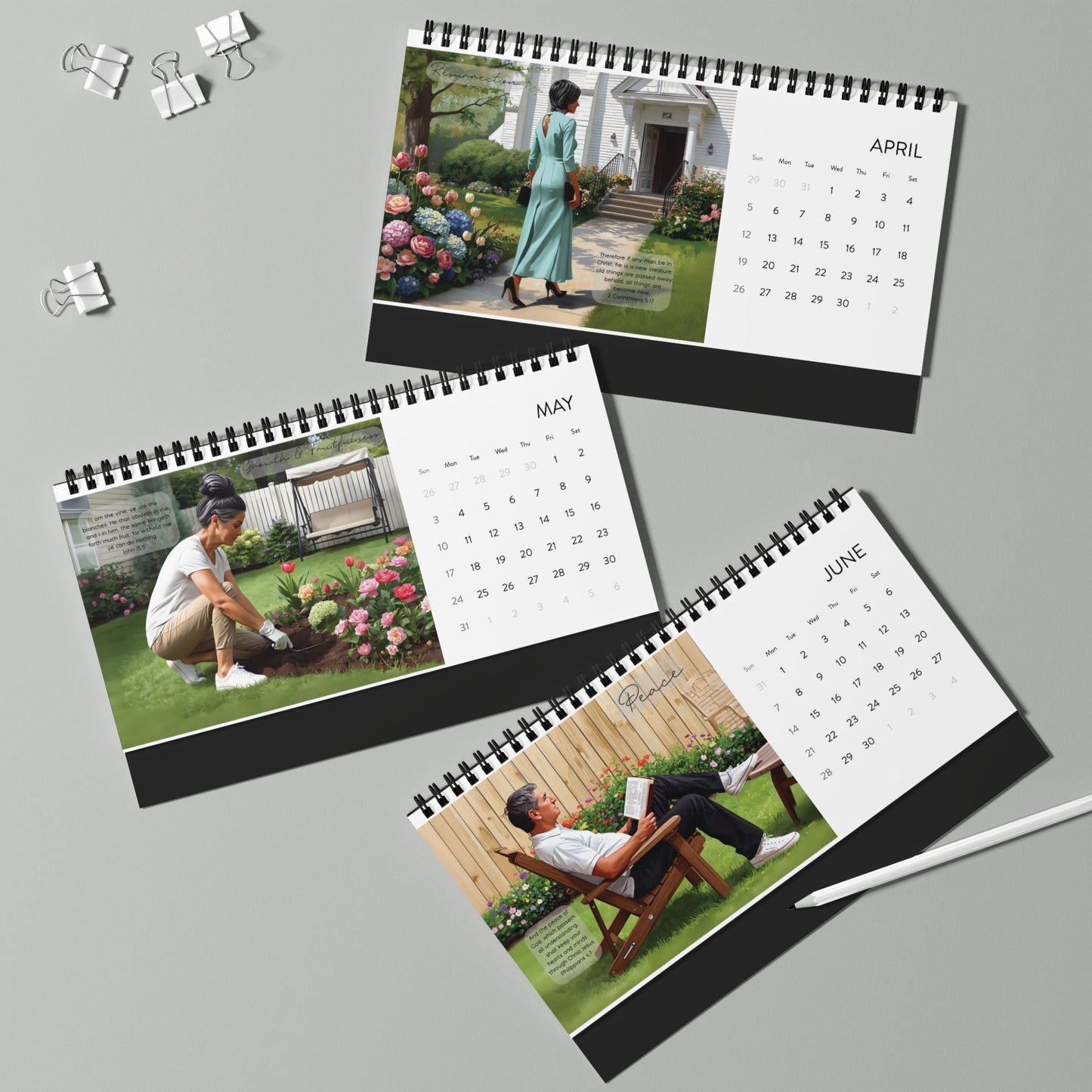 2025 Desktop Calendar - Fair Skin