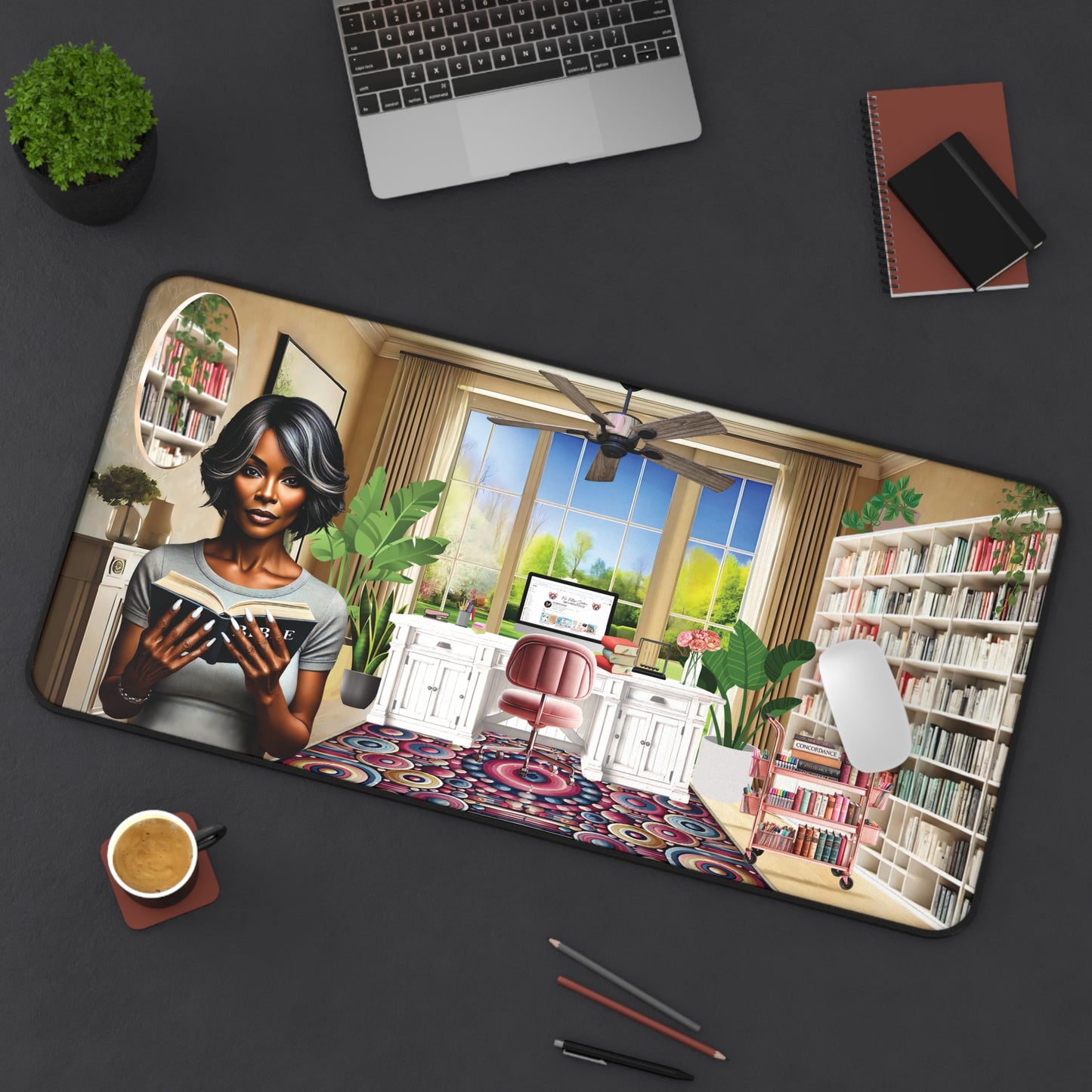 Tranquil Hideaway Desk Mat - Mature Dark Skin