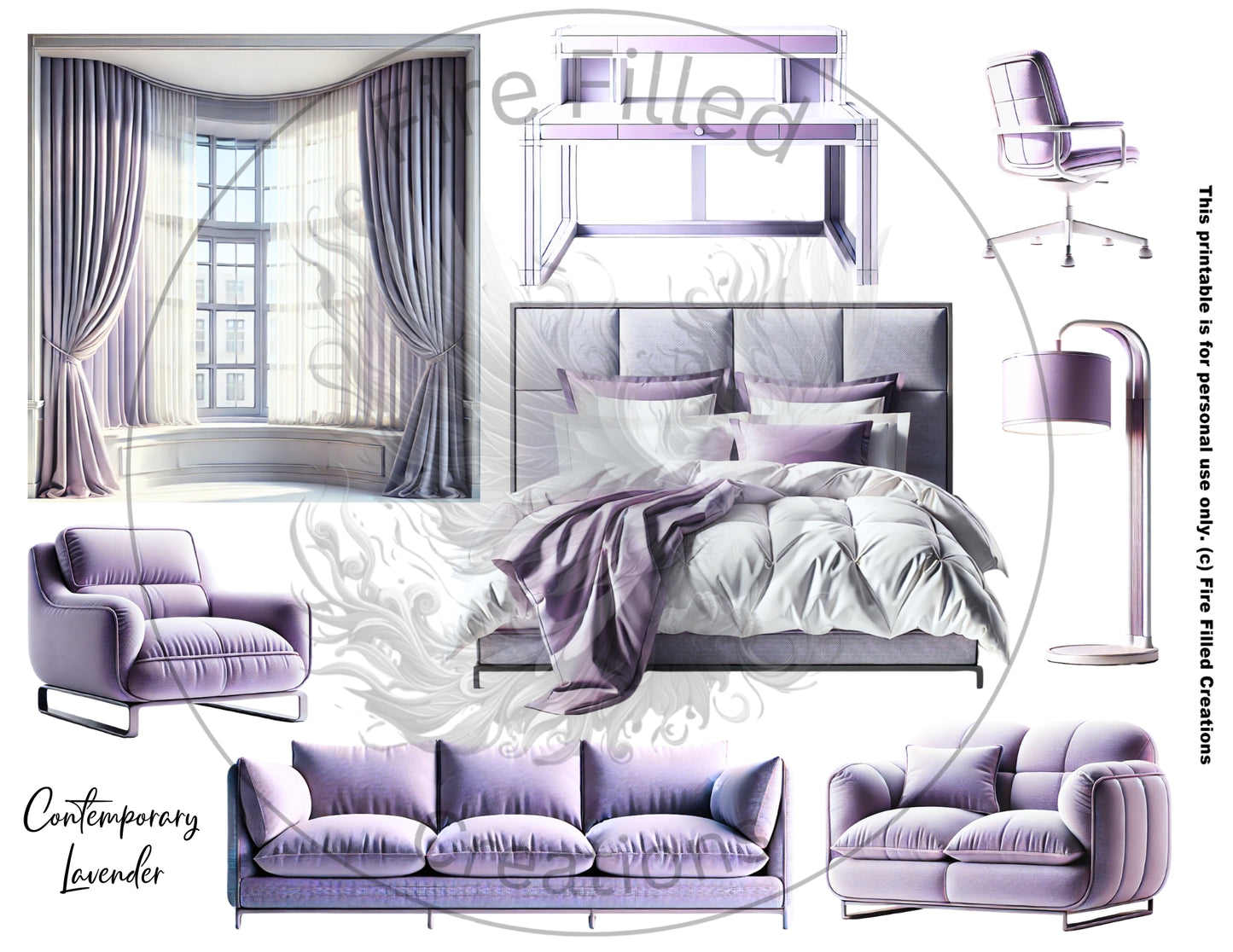 Furniture Sticker Sheets (Printable & Digital)