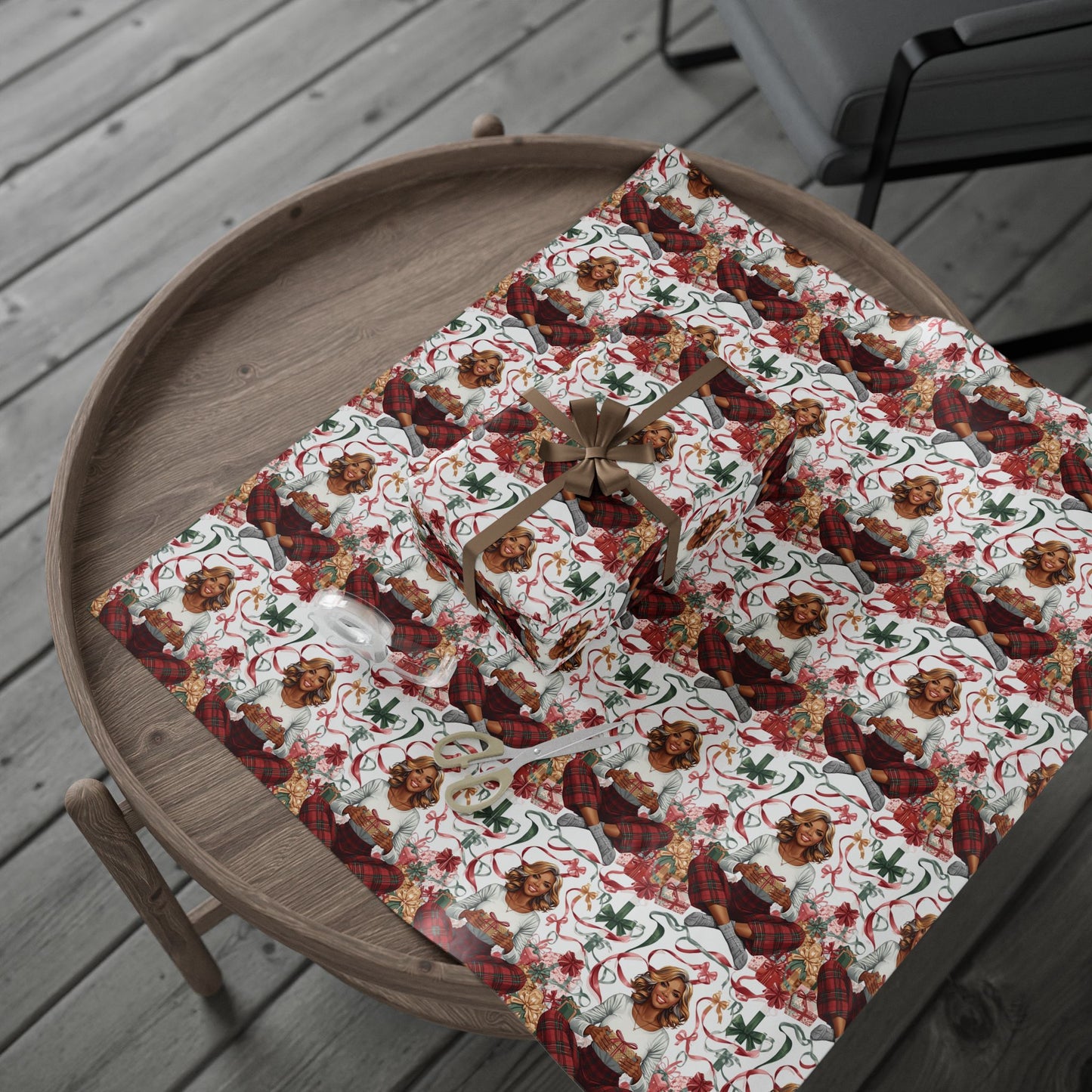 Cheerful Giver Gift Wrapping Paper - Dark Skin