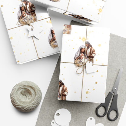 Nativity Gift Wrapping Paper - Dark Skin