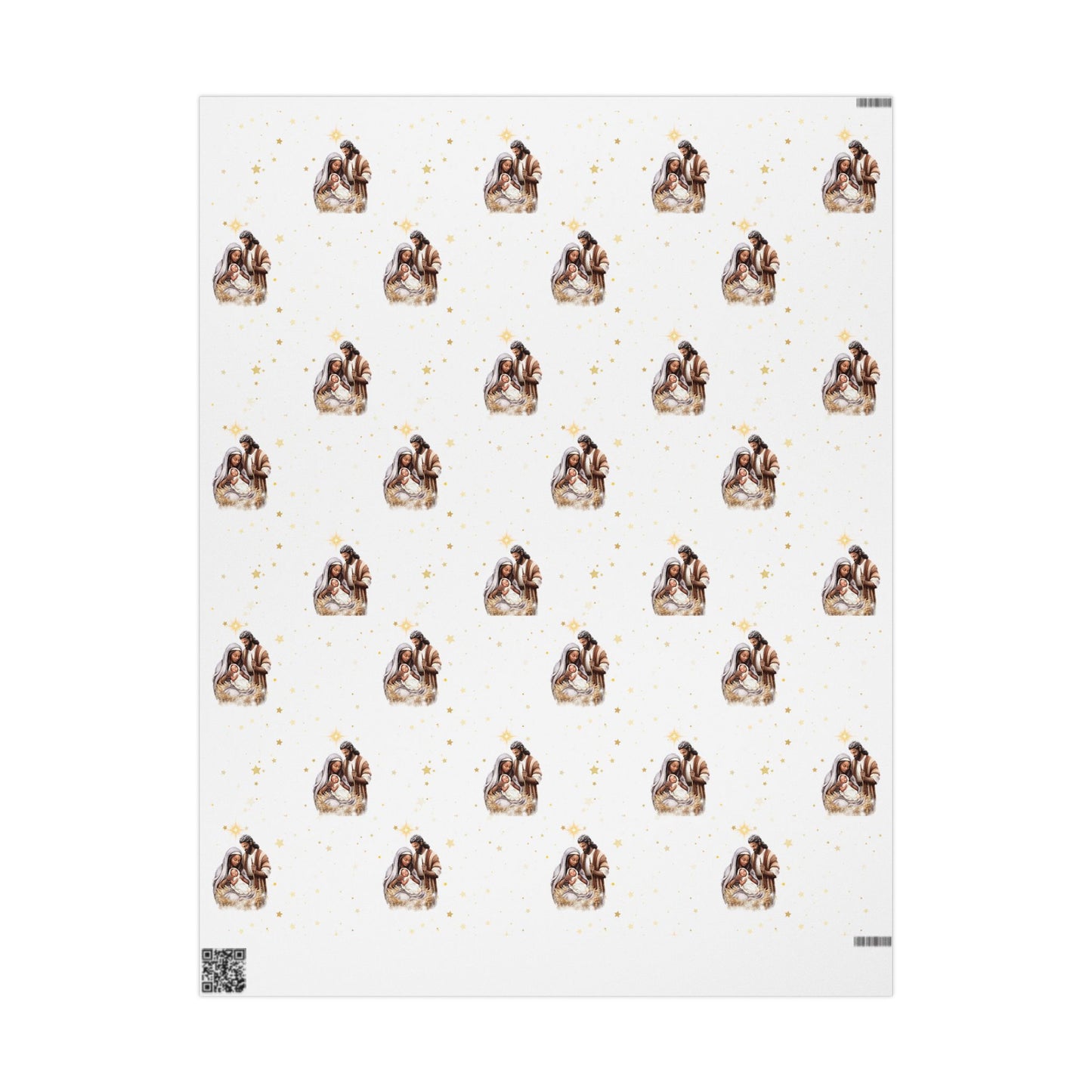 Nativity Gift Wrapping Paper - Dark Skin