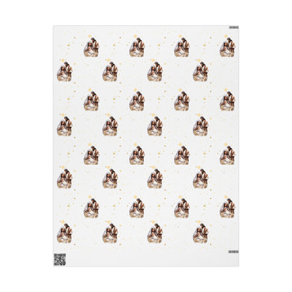 Nativity Gift Wrapping Paper - Dark Skin