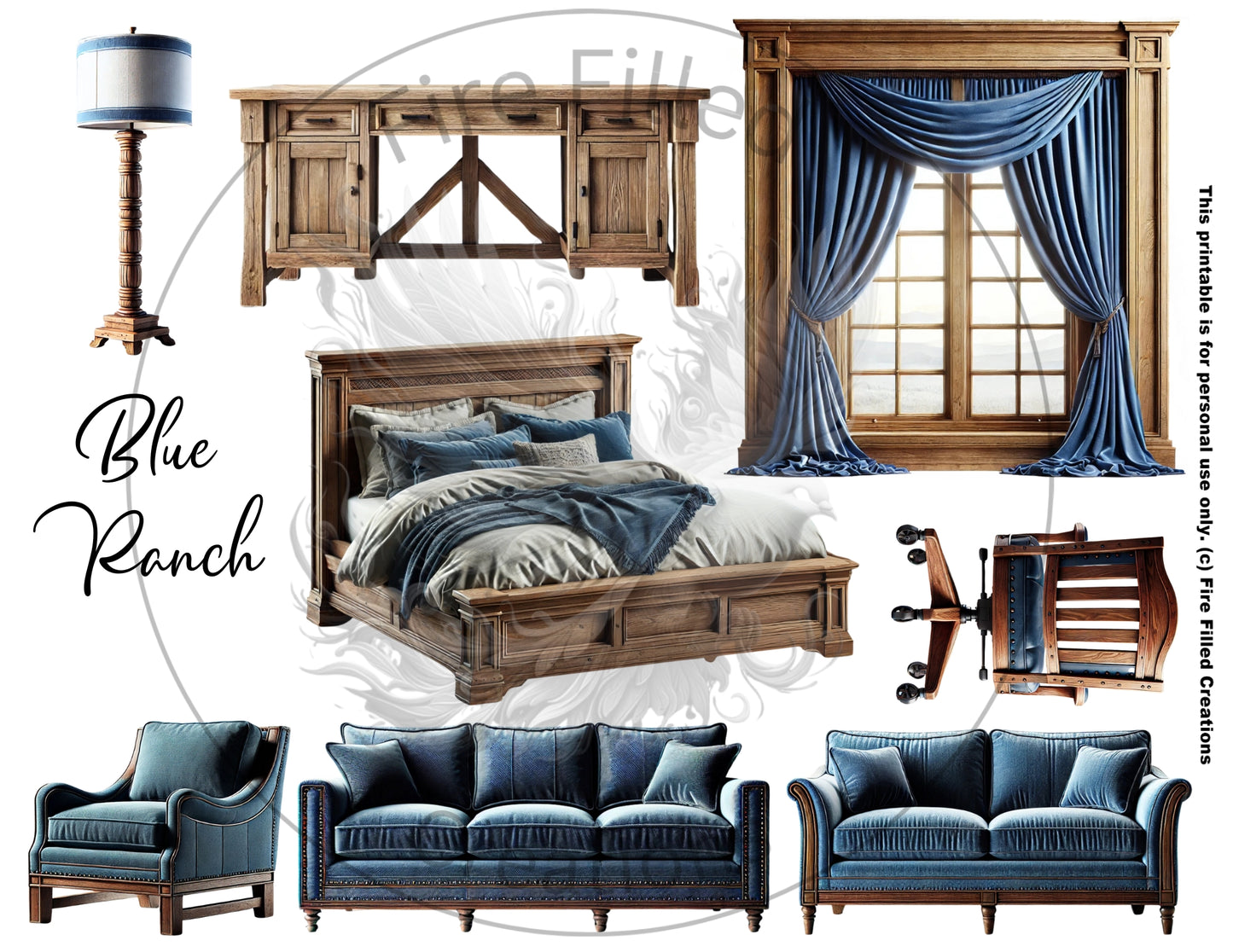 Furniture Sticker Sheets (Printable & Digital)