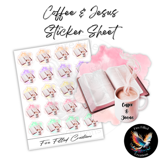 Coffee & Jesus - Sticker Sheet or Die Cut packs