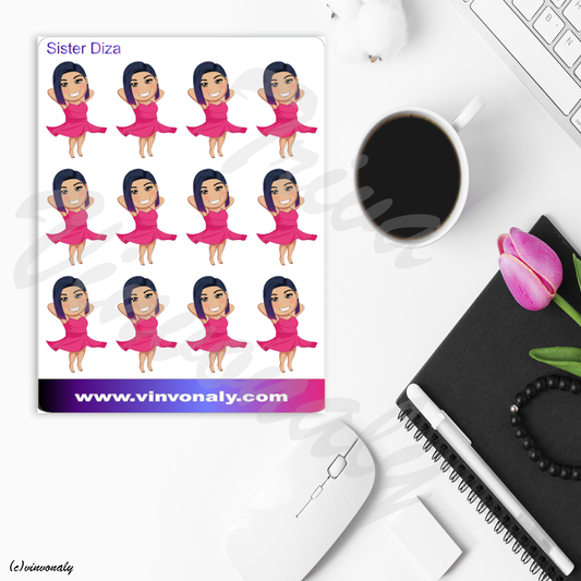 Sister Diza Mini Faithful - Sticker Sheet and Die Cuts